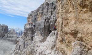 Klettersteig Paternkofel - Gamsscharte, Blick zur Schlüsselstelle