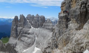 Klettersteig Paternkofel - Gamsscharte, Blick zur Schlüsselstelle