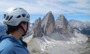 Klettersteig Paternkofel - Gipfelsieg, Blick zu den Zinnen