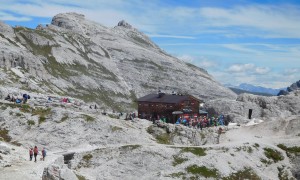 Klettersteig Paternkofel - kurz vor der Büllelejochhütte, mit Oberbachernspitze und Einserkofel