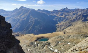 Bergtour Hochalmspitze - Aufstieg, Rückblick Leisacher See