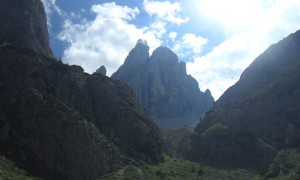 Klettersteig Rotwandspitze - Rückblick beim Abstieg