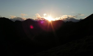 1. Etappe Herz-Ass - Hofer Alm Sonnenuntergang