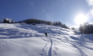 Skitour Wurzfläche - Aufstieg Richtung Gasteig Kammerle