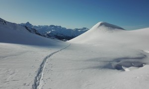 Skitour Rotes Ginggele - Rückblick beim Aufstieg