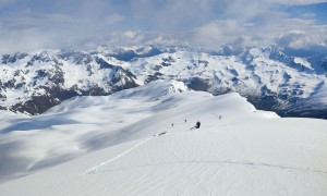 Skitour Hochgrabe - Aufstieg, Rückblick Wilde Platten