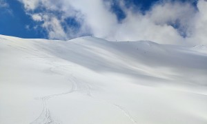 Skitour Hochgrabe - Abfahrt Gipfelhang