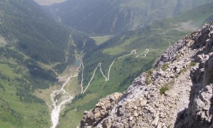 Klettersteig Filmoor, Porze - Blick zur Porzehütte und Klapfsee