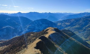 Bergtour Zellinkopf - beim Leitenkopf, Blick übers Ebeneck und Iselsberg nach Lienz und Pustertal