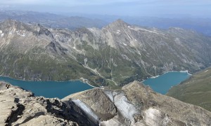 Hochtour Großes Wiesbachhorn - Abstieg, Blick zum Mooserboden, Wasserfallboden und Kitzsteinhorn