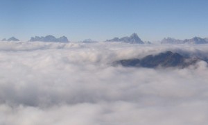 Kombination Unterer Gabesitten - Nebelmeer mit Blick zu den Sextner Dolomiten