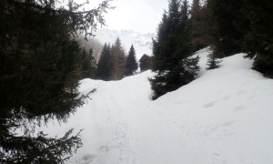 Skitour Hochrast - Zustieg, bei der Galleralm