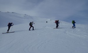 Skitour Reiterkarspitze - Aufstieg, mit Blick zum Gipfel