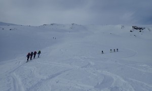 Skitour Reiterkarspitze - Aufstieg, mit Blick zum Gipfel