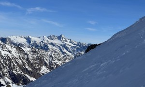 Skitour Hochalmspitze - steiler Schlussanstieg, Blick zum Glockner