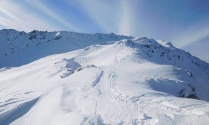 Skitour Marchkinkele - beim Gissertörl Gipfelblick