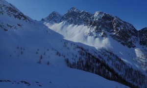 Skitour Regenstein - Aufstieg, Blick zur Nördlichen Talletschartel, Nördlichen Wetterspitze und Rappler