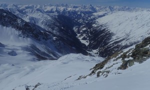 Skitour Regenstein - Aufstieg, Rückblick steiler Schlussaufstieg