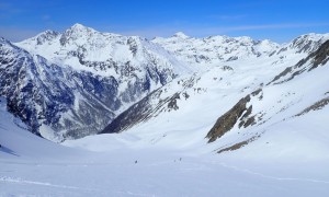 Skitour Regenstein - Abfahrt, Blick zur Hochgrabe und Degenhorn