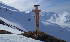 Skitour Degenhorn - Aufstieg, beim Gedenkkreuz