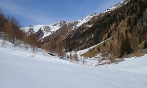 Skitour Degenhorn - Abfahrt, kurz vor der Oberstaller Alm