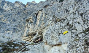 Bergtour Monte Piano, Piana - Abzweigung beim Klettersteig