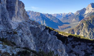 Bergtour Monte Piano, Piana - Aufstieg, Querung unterhalb der Felswand