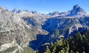 Bergtour Monte Piano, Piana - Gipfelsieg, Blick zu den Drei Zinnen