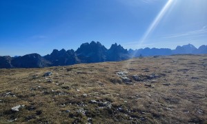 Bergtour Monte Piano, Piana - Gipfelsieg, Blick zur Cadini-Gruppe