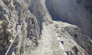 Bergtour Monte Piano, Piana - seilversicherter Abstieg