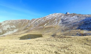 Bergtour Sillianer Hütte - Abstieg, Rückblick Sillianer Hütte