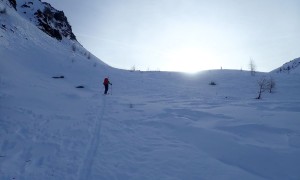 Skitour Helm - Aufstieg Pfanne, kurz vor dem Kamm