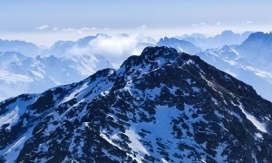 Skitour Gölbner - Gipfelsieg, Blick zum Gumriaul