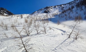 Skitour Gölbner - Abfahrt, ein wenig Pulver