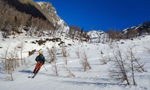 Skitour Gölbner - Abfahrt, ein wenig Pulver