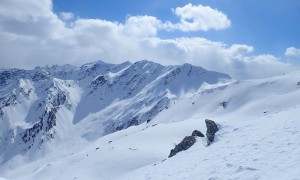 Skitour Hollbrucker Kreuz - Aufstieg, Blick Richtung Demut...