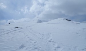 Skitour Hollbrucker Kreuz - Aufstieg, kurz vor dem Gipfel