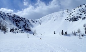 Skitour Hollbrucker Kreuz - Abfahrt, Rückblick