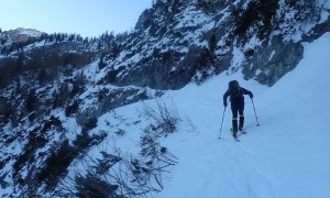 Skitour Pfannspitze - steiler Aufstieg zum Obstanser Boden