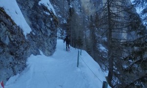 Skitour Pfannspitze - steiler Aufstieg zum Obstanser Boden