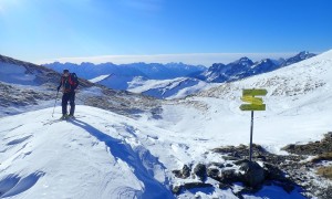 Skitour Pfannspitze - beim Obstanser Sattel