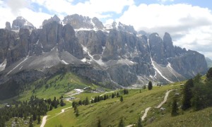 Klettersteig Cirspitzen - Blick zum Grödner Joch