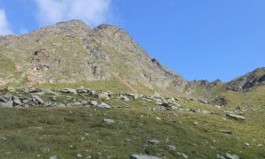 Bergtour Storfenspitze - Blick zum Gipfel, Aufstieg von der Storfenlenke über Ostgrat