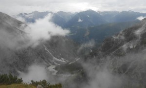 Klettersteig Weittalspitze - Rückblick ins Tal