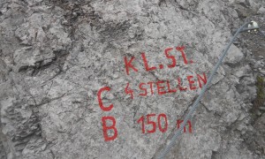 Klettersteig Weittalspitze - Hinweis Klettersteig