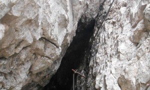 Klettersteig Piz Boè - sehr enger Kamin