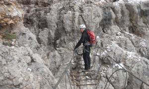 Klettersteig Piz Boè - Seilbrücke