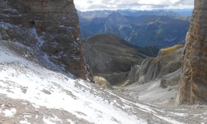 Klettersteig Piz Boè - Abstieg Rinne