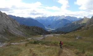 Klettersteig Piz Boè - Blick nach Canazei