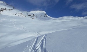 Skitour Trogesschneide - Rückblick bei der Arntaler Alm